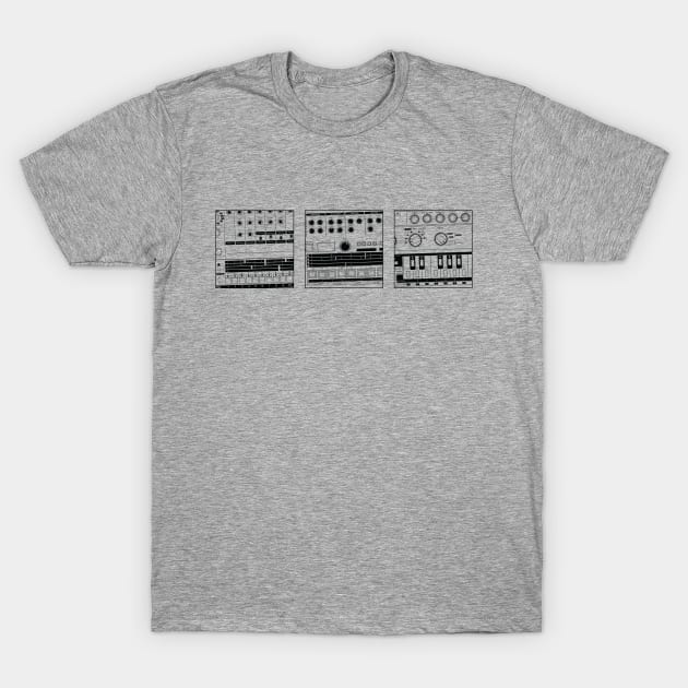 Drum Machine, Drum Machine, Bass Machine T-Shirt by Atomic Malibu